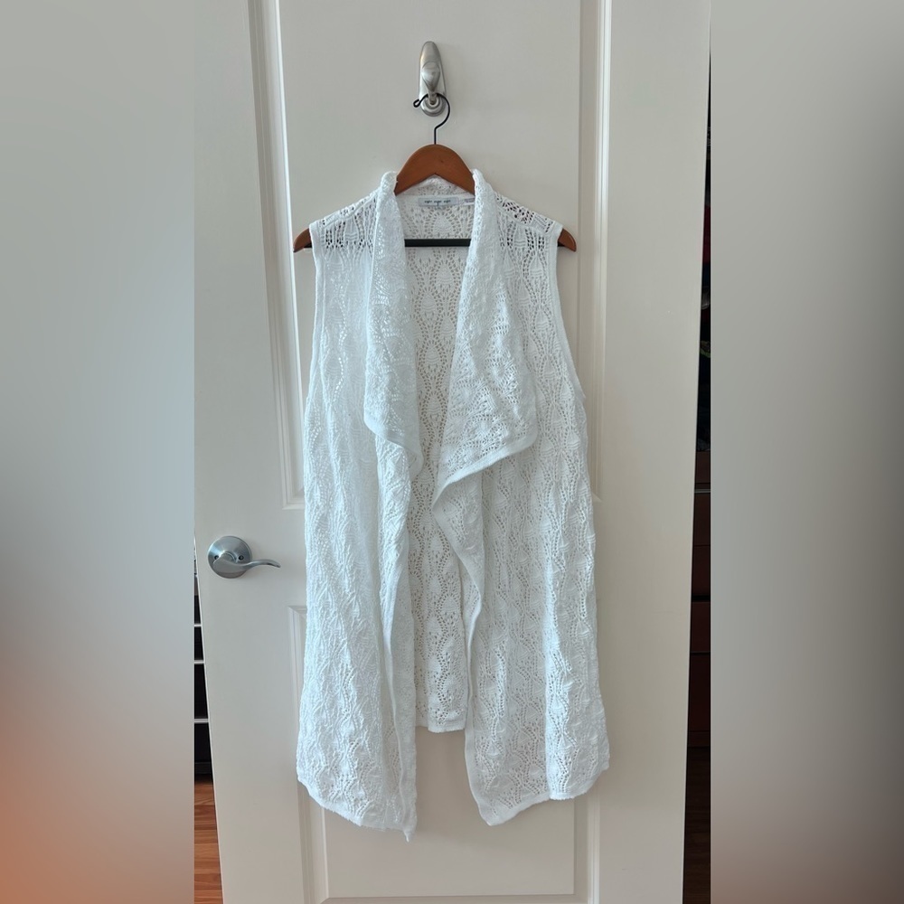 Eight Eight Eight Long White Knit Duster Cardigan Size XL